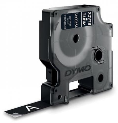 DYMO D1 - Durable Etichette - Bianco su nero - 12mm x 3m cod. 1978365