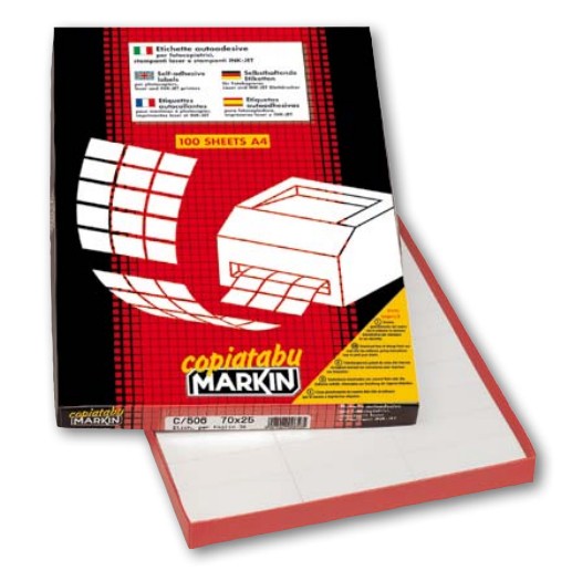 Markin A403 etichetta autoadesiva Rettangolo con angoli arrotondati Permanente Bianco 3500 pz cod. 210A403