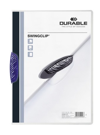 Durable Swingclip cartellina con fermafoglio Polipropilene (PP) Blu scuro cod. 226007SING