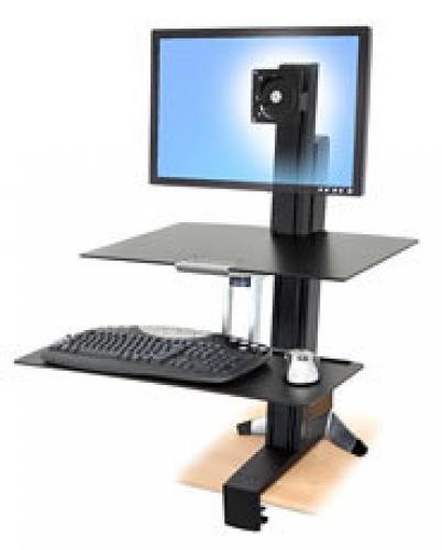 Ergotron WorkFit-S, Single HD with Worksurface+ Nero Supporto multimediale cod. 33-351-200