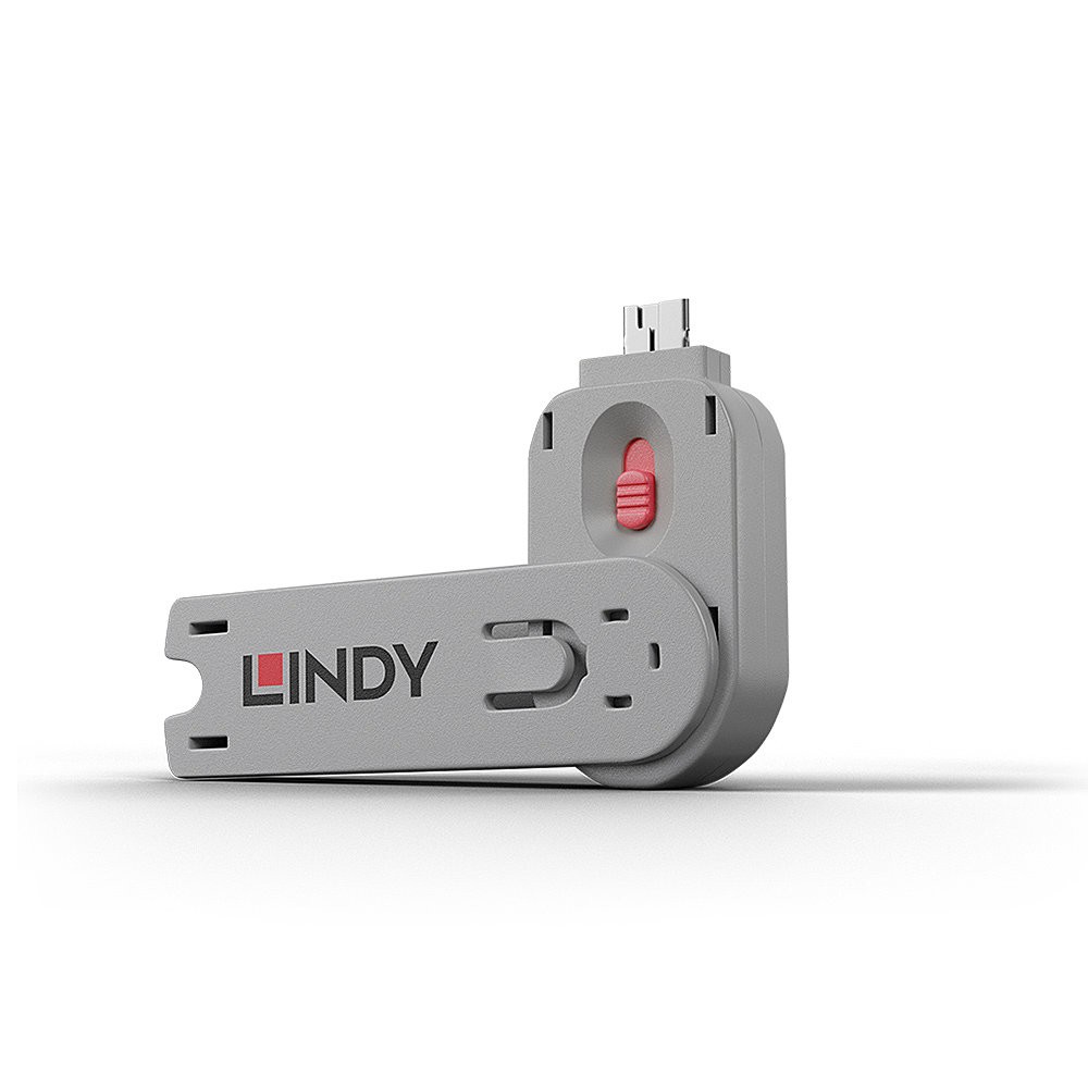 Lindy 40620 clip sicura Chiave bloccaporta USB tipo A Rosa Acrilonitrile butadiene stirene (ABS) 1 pz cod. 40620