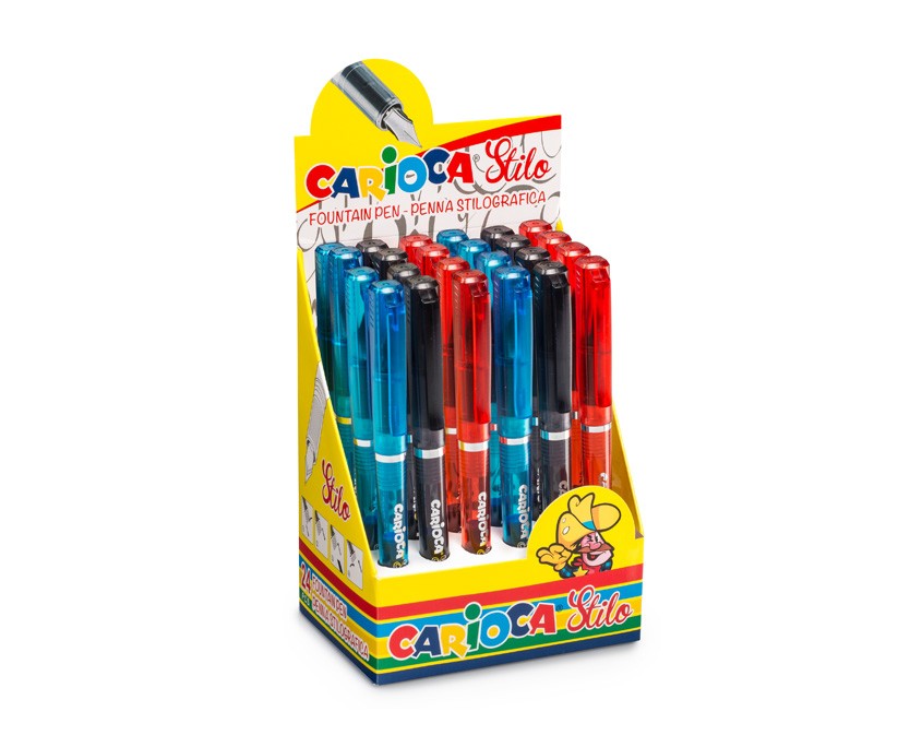 Carioca Stilo penna stilografica Sistema di riempimento della cartuccia Multicolore, Trasparente 24 pz cod. 42304