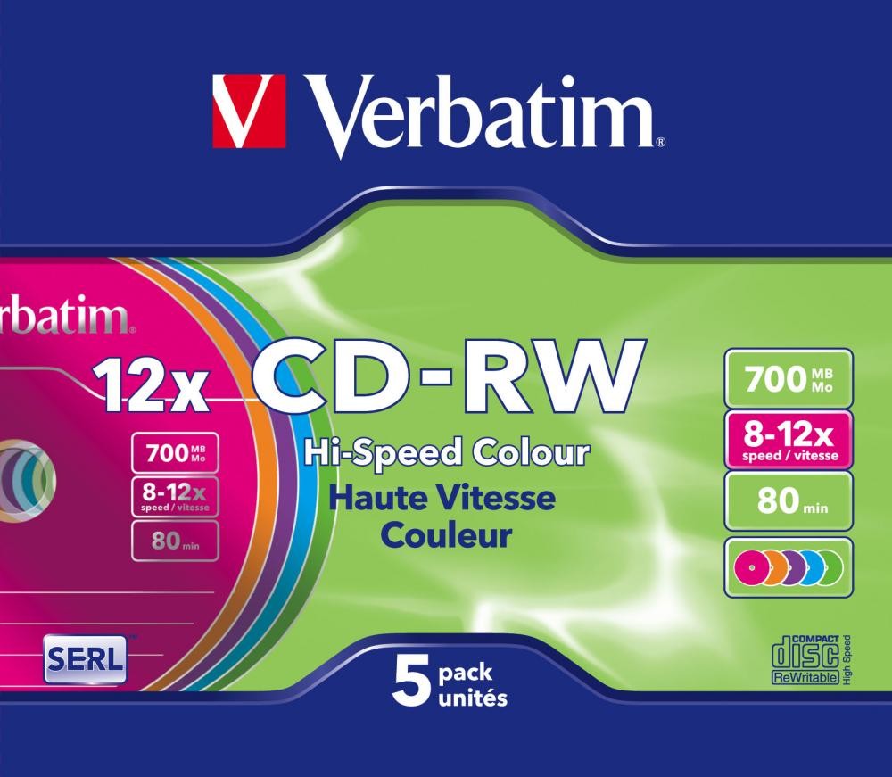 Verbatim CD-RW Colour 12x - 43167