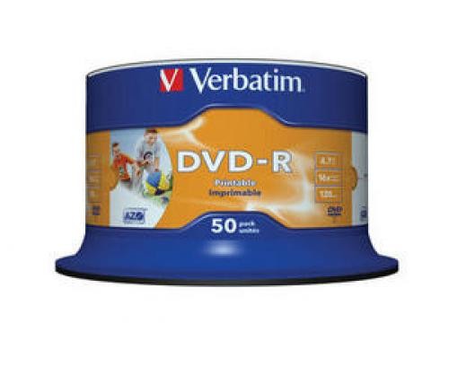 Verbatim DVD-R Wide Inkjet Printable No ID Brand - 43533/50