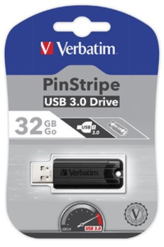 Verbatim PinStripe 3.0 - Memoria USB 3.0 da 32 GB  - Nero cod. 49317