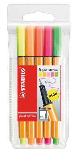 STABILO point 88 Mini penna tecnica Fine Multicolore 5 pz cod. 68805-1