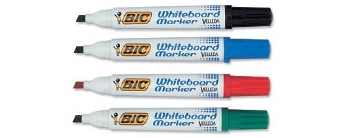 BIC Velleda Whiteboard Marker 1701 evidenziatore 4 pz Tipo di punta Nero, Blu, Verde, Rosso cod. 904941