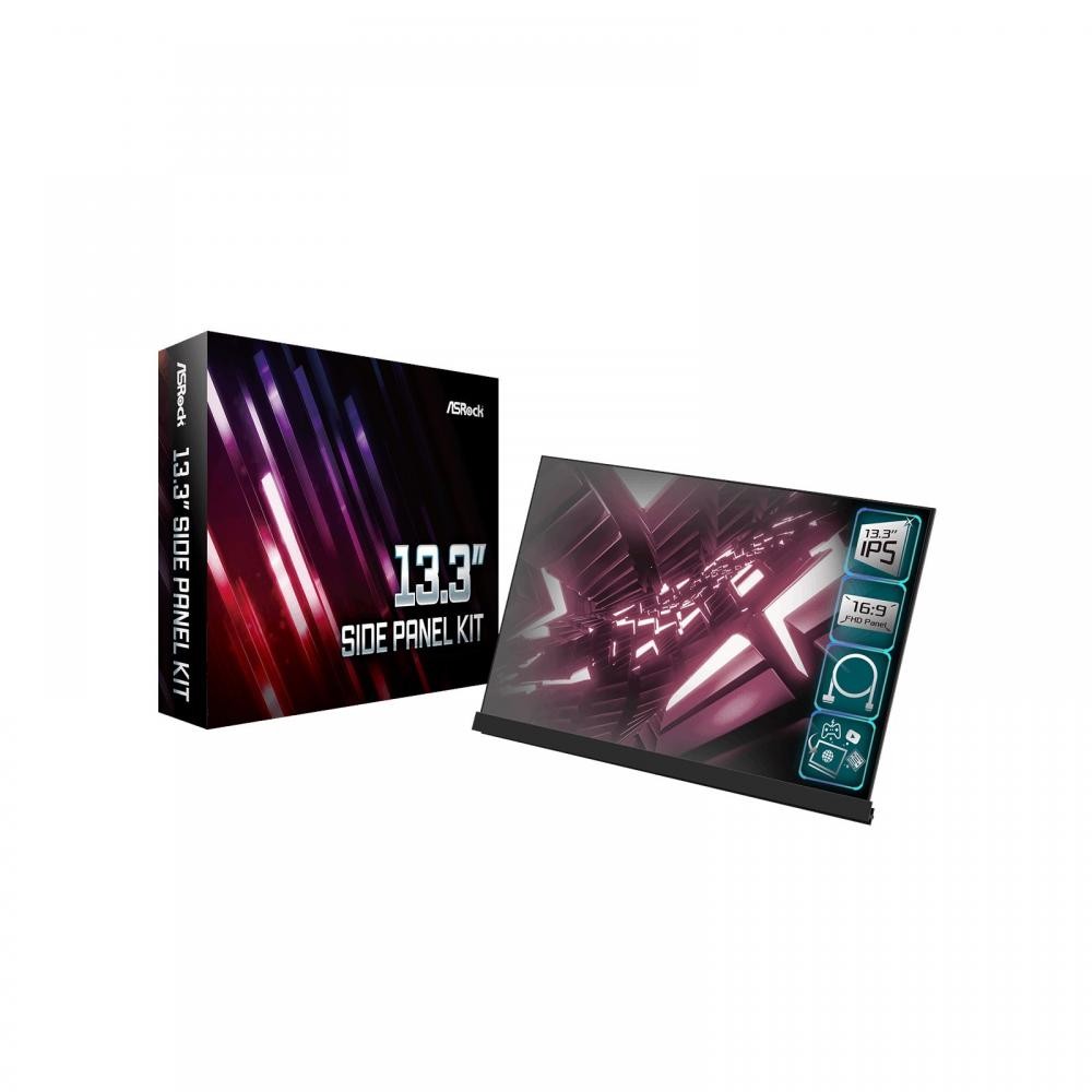 Asrock 13.3 Side Panel Kit - Add a 1080p Display to Your Glass Side Panel, 16:9, IPS, 1920 x 1080, eDP Connector Only - 90-MCA100-00UARF