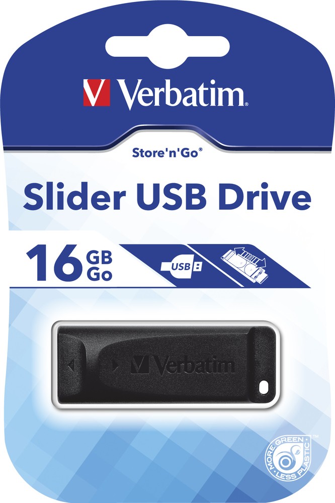 Verbatim Slider - Memoria USB da 16 GB - Nero cod. 98696