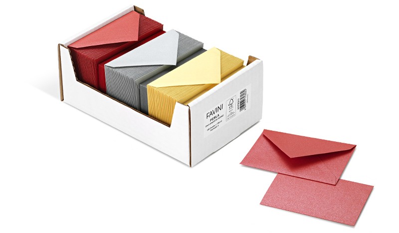 Favini A57X214 busta Oro, Rosso, Argento 150 pz cod. A57X214