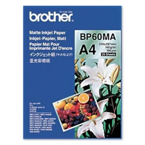 Brother BP-60MA carta inkjet A4 (210x297 mm) Opaco 25 fogli Bianco cod. BP-60MA