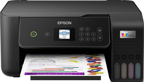 Epson EcoTank ET-2820 stampante multifunzione inkjet 3-in-1 A4, serbatoi ricaricabili alta capacità, 4 flaconi inclusi pari a 3600pag B/N 6500pag colore, Wi-FI Direct, USB cod. C11CJ66404