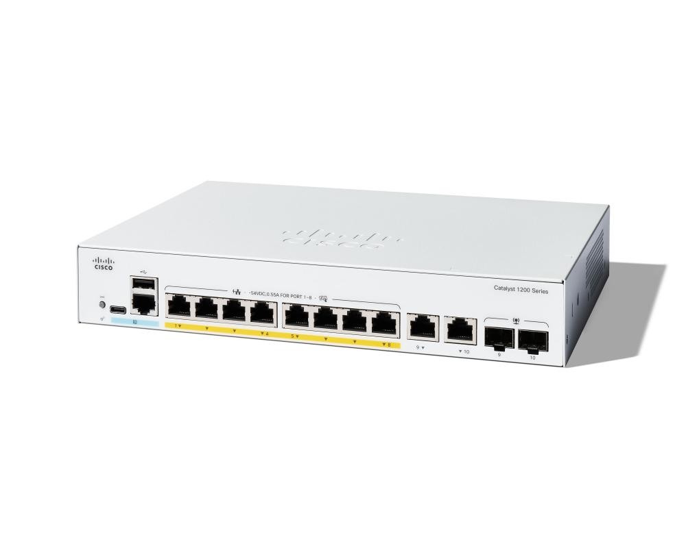 Cisco C1200-8P-E-2G switch di rete Gestito L2/L3 Gigabit Ethernet (10/100/1000) Bianco cod. C1200-8P-E-2G