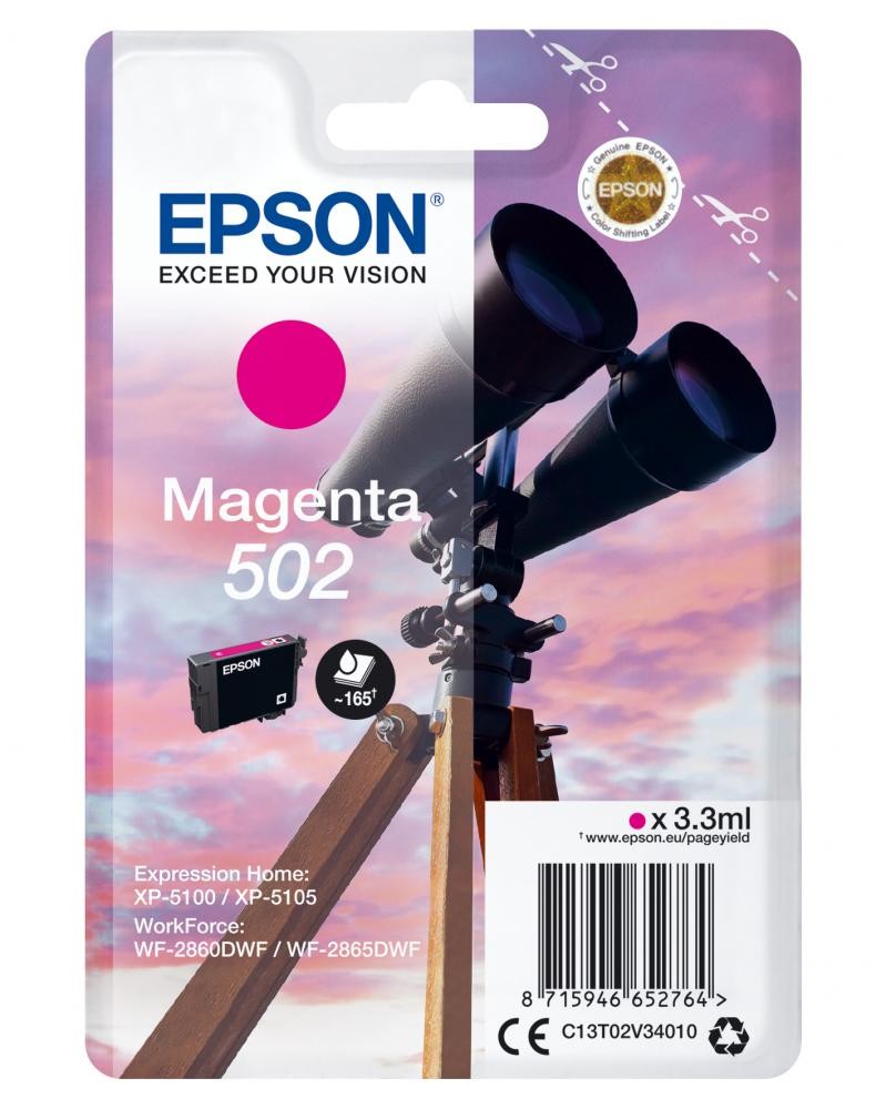 Epson Singlepack Magenta 502 Ink cod. C13T02V34010