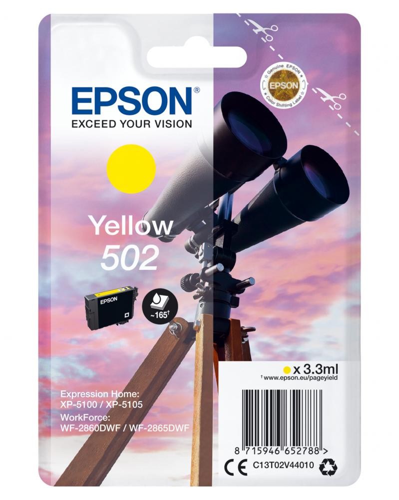 Epson Singlepack Yellow 502 Ink cod. C13T02V44010