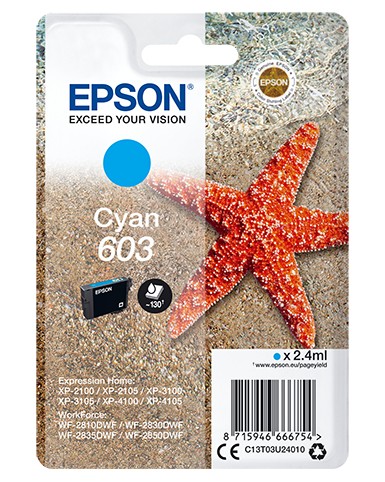 Epson Singlepack Cyan 603 Ink cod. C13T03U24010