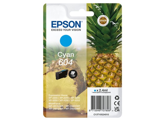 Epson 604 cartuccia d'inchiostro 1 pz Originale Resa standard Ciano cod. C13T10G24010
