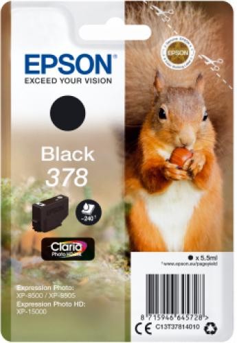 Epson Squirrel Singlepack Black 378 Claria Photo HD Ink cod. C13T37814020