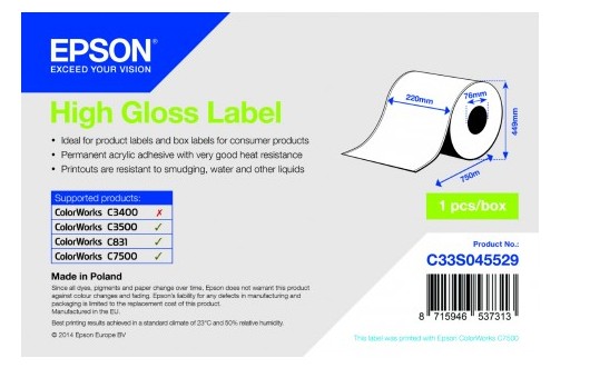Epson C33S045529 etichetta per stampante Bianco cod. C33S045529