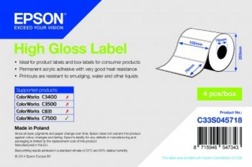 Epson High Gloss Label - Die-cut Roll: 102mm x 76mm, 1570 labels cod. C33S045718