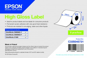 Epson High Gloss Label - Continuous Roll: 102mm x 58m cod. C33S045731
