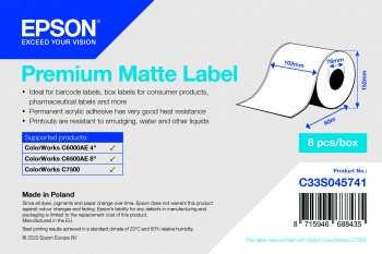 Epson Premium Matte Label - Continuous Roll: 102mm x 60m cod. C33S045741