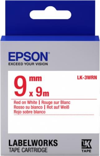 Epson Nastro fondo Standard Bianco per testo Rosso 9/9 LK-3WRN cod. C53S653008