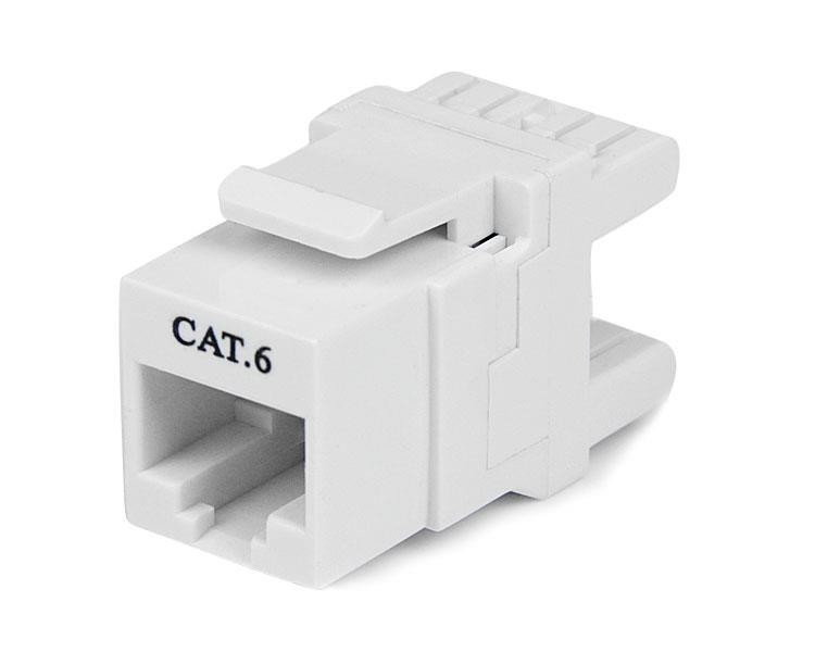 StarTech.com Jack Keystone Cat 6 180° - Jack a parete Cat6 Ethernet RJ45 bianco - Tipo 110 cod. C6KEY110SWH