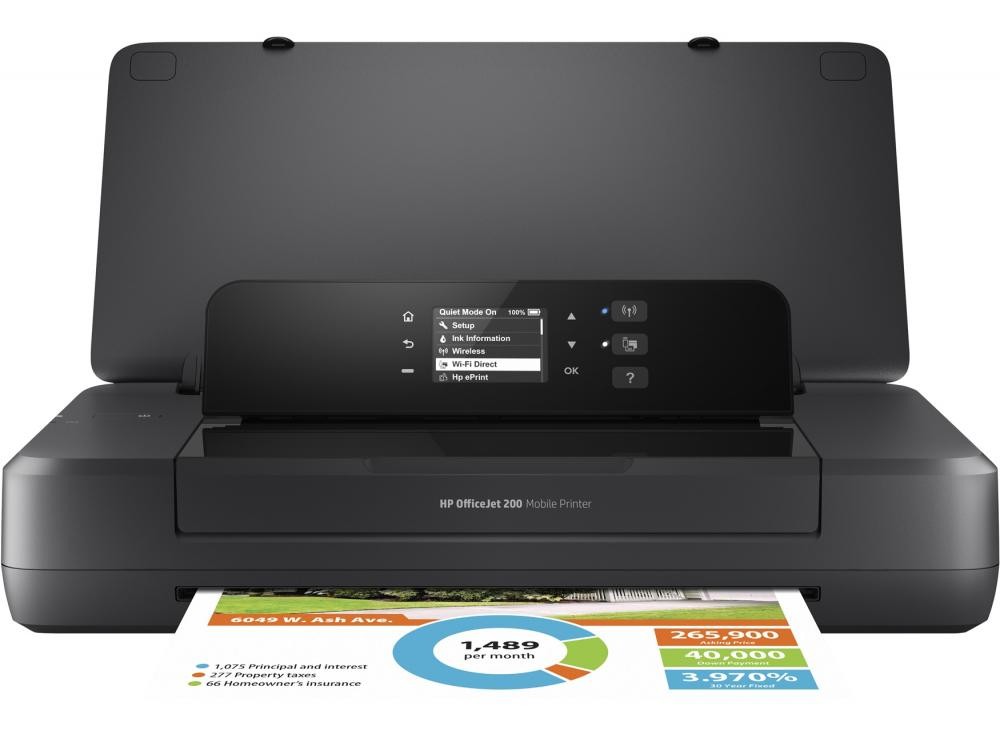 HP Officejet Stampante portatile 200, Colore, Stampante per Piccoli uffici, Stampa, Stampa da porta USB frontale cod. CZ993A