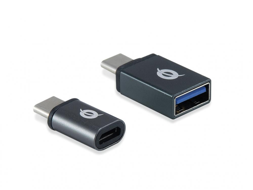 Conceptronic DONN04G adattatore per inversione del genere dei cavi USB 3.1 Gen 1 Type-C, USB 2.0 Type-C USB 3.1 Gen 1 Type-A, USB 2.0 Micro Nero cod. DONN04G