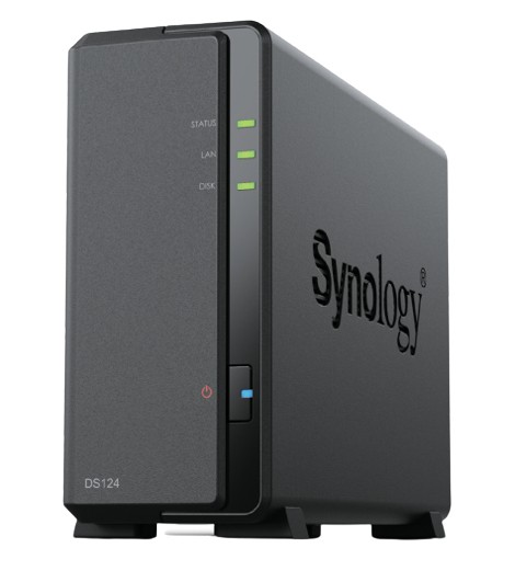 Synology DiskStation DS124 server NAS e di archiviazione Desktop Realtek RTD1619B 1 GB DDR4 0 TB DiskStation Manager Nero cod. DS124