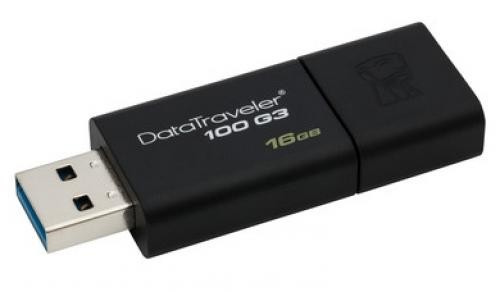 Kingston Technology DataTraveler 100 Generation 3 16GB 16GB USB 3.0 (3.1 Gen 1) Type-A Black USB flash drive cod. DT100G3/16GB