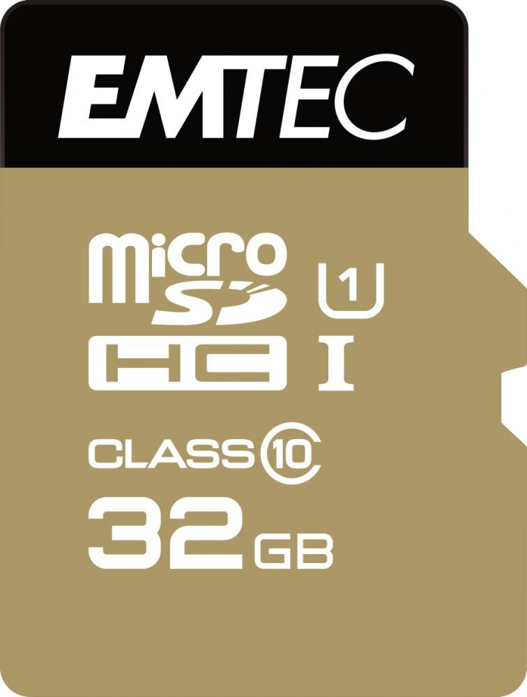 Emtec microSD Class10 Gold+ 32GB MicroSDHC Classe 10 cod. ECMSDM32GHC10GP