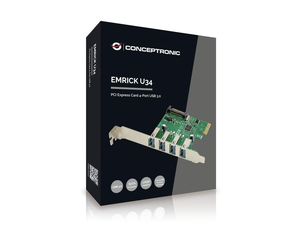 Conceptronic EMRICK02G scheda di interfaccia e adattatore Interno USB 3.2 Gen 1 (3.1 Gen 1) cod. EMRICK02G