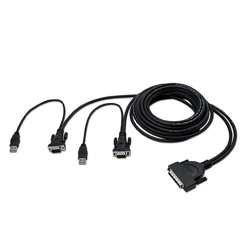 Belkin OmniView™ ENTERPRISE Series Dual-Port USB KVM Cable, 3.6m cavo per tastiera, video e mouse Nero 3,6 m cod. F1D9401-12