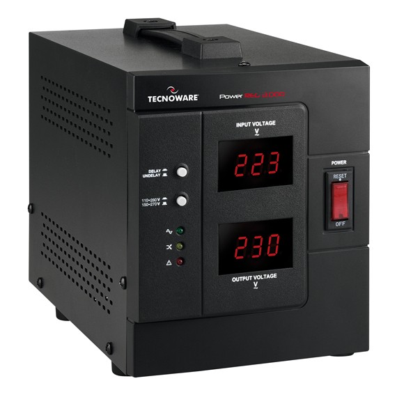 Tecnoware Power Reg 3000VA regolatore di tensione 2 presa(e) AC 230 V Nero cod. FSTELPRE3000M