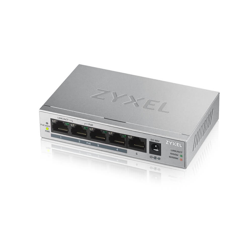 Zyxel GS1005HP Non gestito Gigabit Ethernet (10/100/1000) Supporto Power over Ethernet (PoE) Argento cod. GS1005HP-EU0101F
