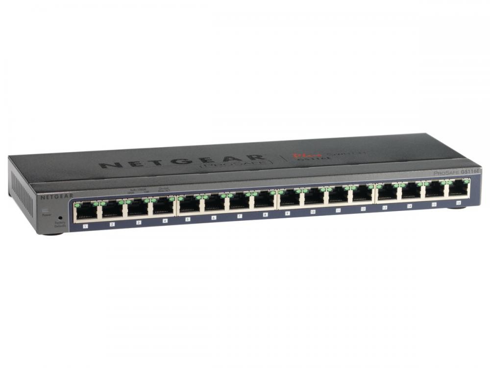 NETGEAR GS116E Gestito L2 Gigabit Ethernet (10/100/1000) Nero cod. GS116E-200PES