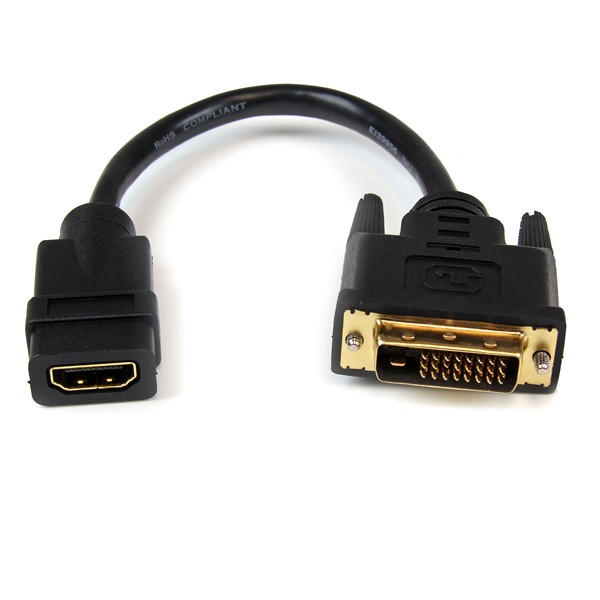 StarTech.com Adattatore cavo video HDMI a DVI-D da 20 cm - HDMI femmina a DVI maschio cod. HDDVIFM8IN