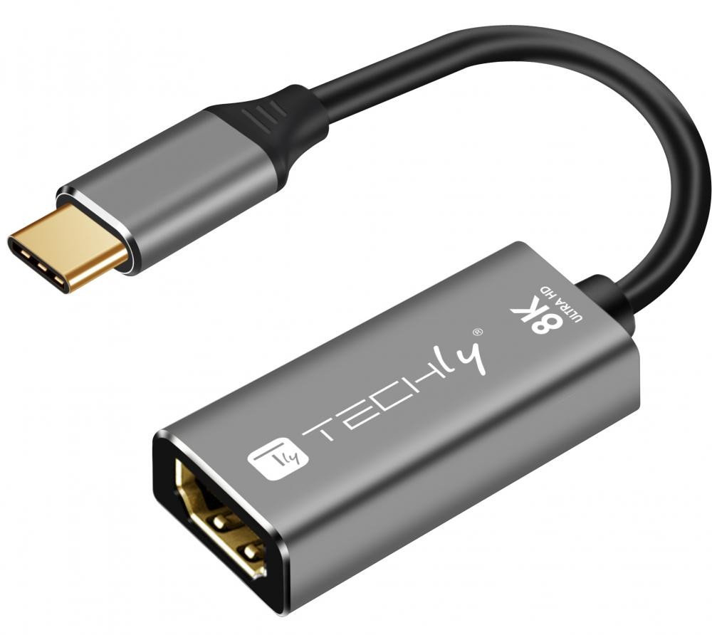 Techly Adattatore USB-C&trade  3.2 a HDMI 2.1 8K@60Hz 15 cm - IADAP USBC-HDMI8