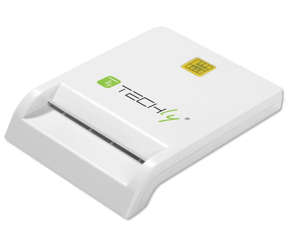 Techly Lettore/Scrittore di Smart Card Usb 2.0 Compatto Bianco - I-CARD CAM-USB2TY