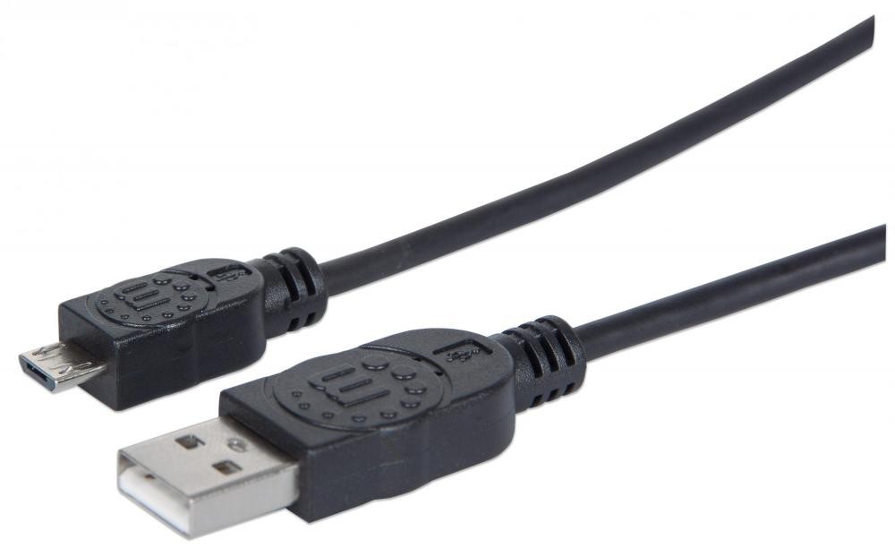 Manhattan ICOC MUSB-A-018Cavo USB 2.0 A maschio/Micro B maschio 1,8 m Nero - ICOC MUSB-A-018