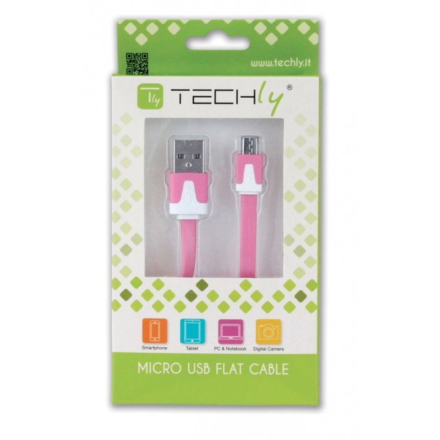 Techly 1m USB A/MicroUSB B - ICOC MUSB-A-FLR