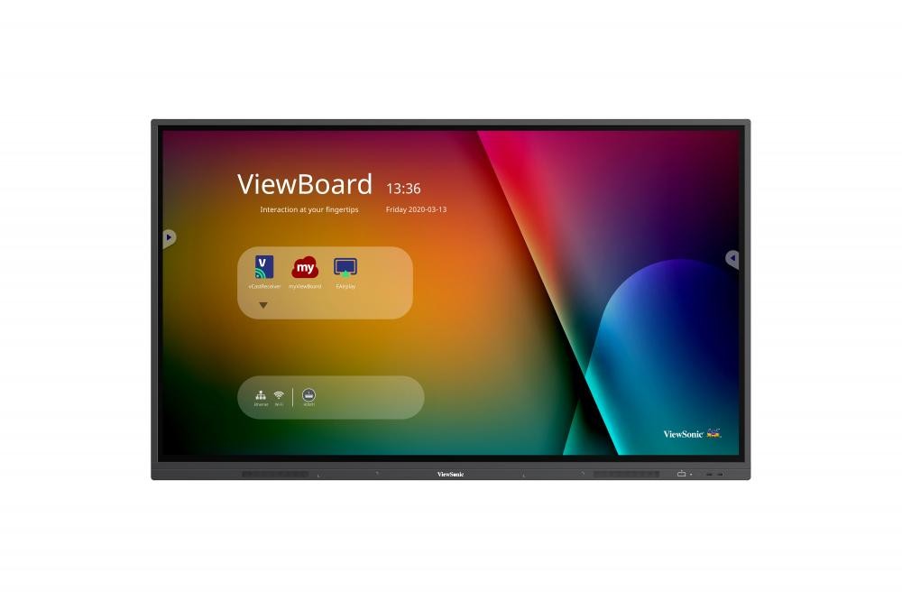 Viewsonic IFP6532 visualizzatore di messaggi Pannello piatto interattivo 165,1 cm (65") 350 cd/m² 4K Ultra HD Nero Touch screen Processore integrato Android 9 cod. IFP6532
