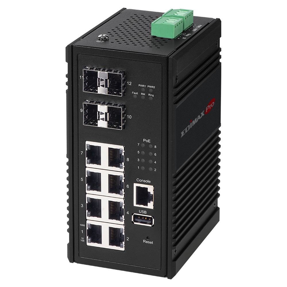 Edimax IGS-5408P switch di rete Gestito Gigabit Ethernet (10/100/1000) Supporto Power over Ethernet (PoE) Nero cod. IGS-5408P