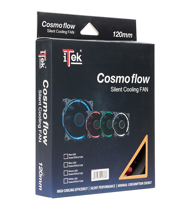 itek Cosmo Flow Case per computer Ventilatore 12 cm Nero, Verde cod. ITCFLC12G