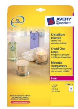 Avery L7783-25 etichetta per stampante Trasparente cod. L7783-25