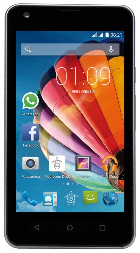 Mediacom PhonePad Duo G415 10,2 cm (4") Doppia SIM Android 5.1 3G Micro-USB 0,512 GB 4 GB 1400 mAh Nero, Argento cod. M-PPBG415