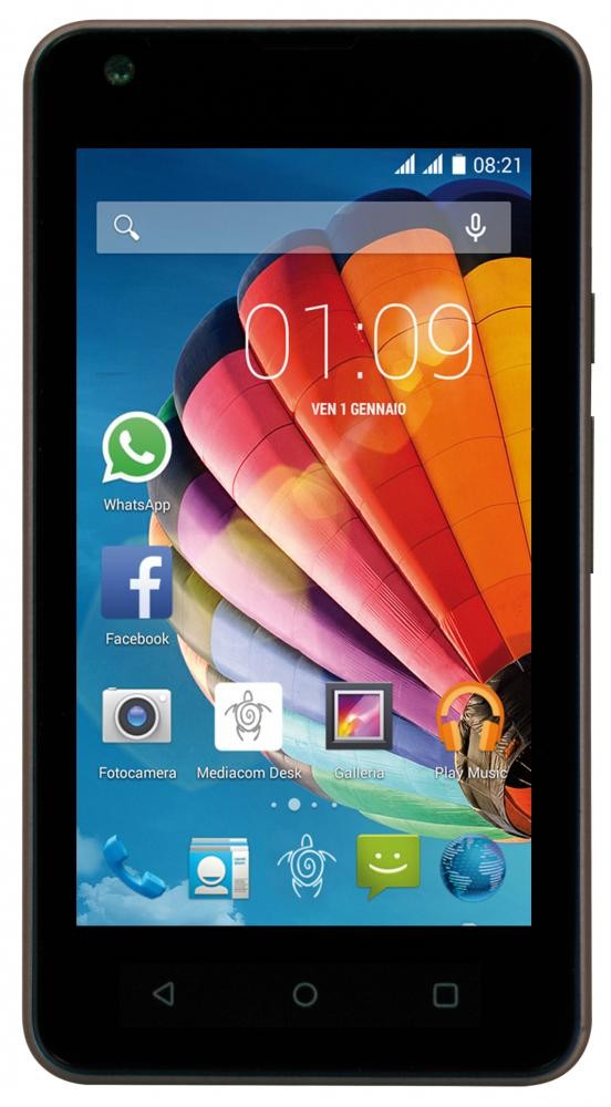 Mediacom PhonePad Duo G415 10,2 cm (4") Doppia SIM Android 5.1 3G Micro-USB 0,512 GB 4 GB 1400 mAh Nero, Grigio cod. M-PPDG415