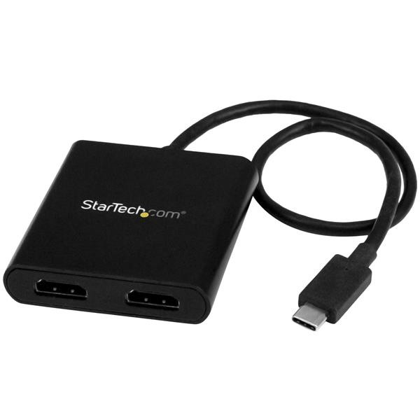 StarTech.com Adattatore USB-C a doppio HDMI, MST Hub USB Tipo C multi monitor, splitter HDMI 4K 30Hz per laptop USB type C, HDR, cavo integrato extra-lungo da 30cm - Solo Windows cod. MSTCDP122HD
